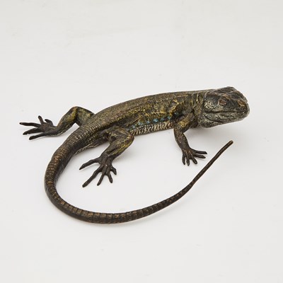 Lot 334 - Austrian Cold Painted Bronze Figure of a Lizard