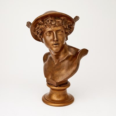 Lot 349 - Wedgwood Bronze Patina Ceramic Bust of Mercury