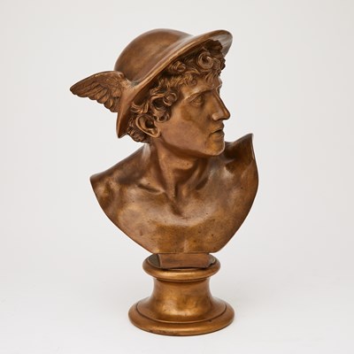 Lot 349 - Wedgwood Bronze Patina Ceramic Bust of Mercury