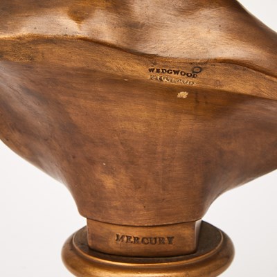 Lot 349 - Wedgwood Bronze Patina Ceramic Bust of Mercury