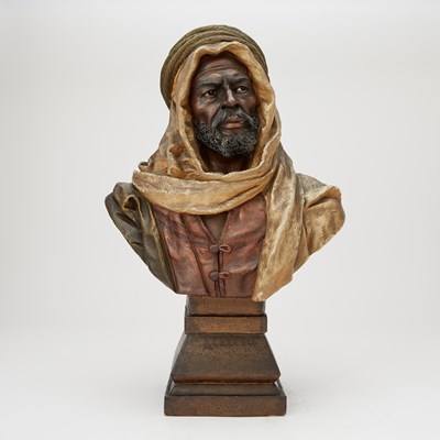 Lot 345 - Austrian Cold-Painted Terracotta Bust of a North African Man