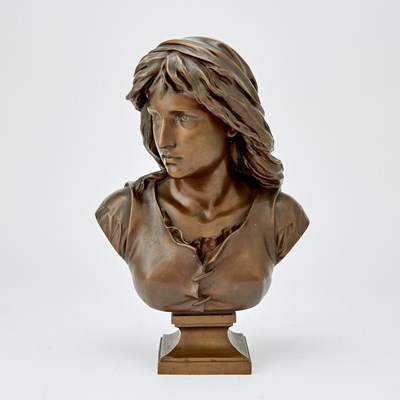 Lot 348 - French Patinated Bronze Bust of a Woman