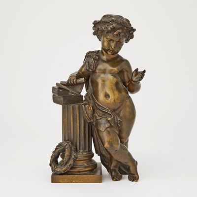 Lot 346 - French Patinated Bronze Figure of a Putto