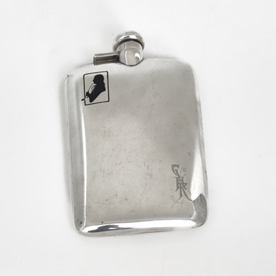 Lot 108 - R. Blackinton & Co., Sterling Silver and Enamel Spirit Flask