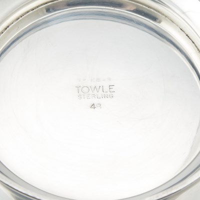 Lot 217 - Graduated Pair of Towle Sterling Silver and Enamel Revere-Form Bowls