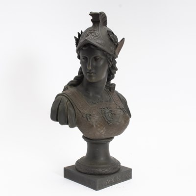 Lot 238 - Patinated Metal Bust of Athena