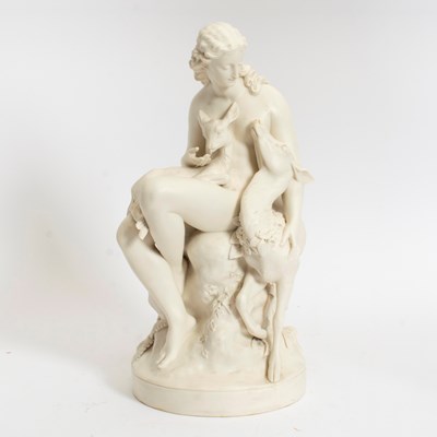 Lot 42 - Parian Figure of a Woman with Deer