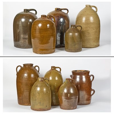 Lot 396 - Ten Glazed Stoneware Articles