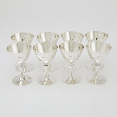 Lot 247 - Set of Eight Tiffany & Co. Sterling Silver Cordial Glasses