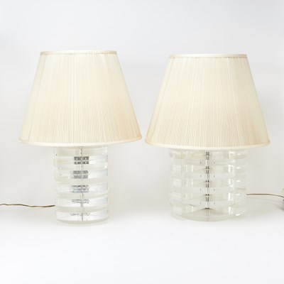 Lot 345 - Pair of Acrylic Table Lamps