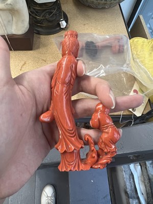 Lot 5 - Seven Chinese Coral Carvings