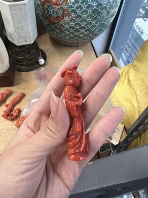 Lot 5 - Seven Chinese Coral Carvings