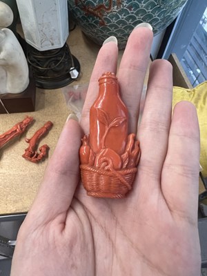 Lot 5 - Seven Chinese Coral Carvings