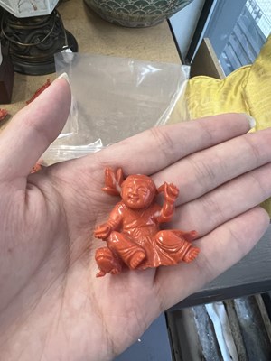 Lot 5 - Seven Chinese Coral Carvings