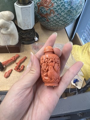 Lot 5 - Seven Chinese Coral Carvings