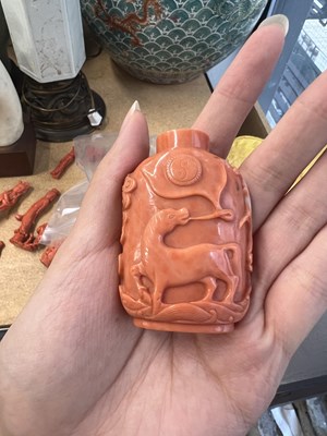Lot 5 - Seven Chinese Coral Carvings