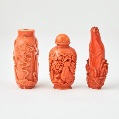 Lot 5 - Seven Chinese Coral Carvings