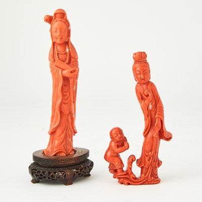 Lot 5 - Seven Chinese Coral Carvings