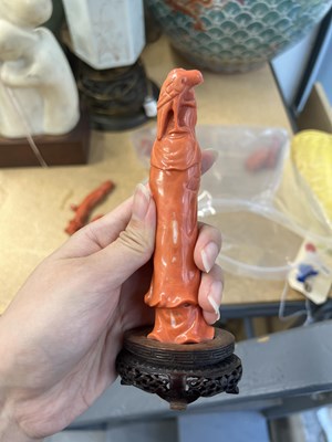Lot 5 - Seven Chinese Coral Carvings