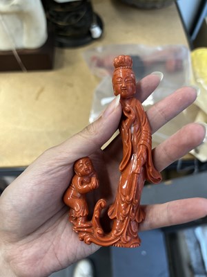 Lot 5 - Seven Chinese Coral Carvings