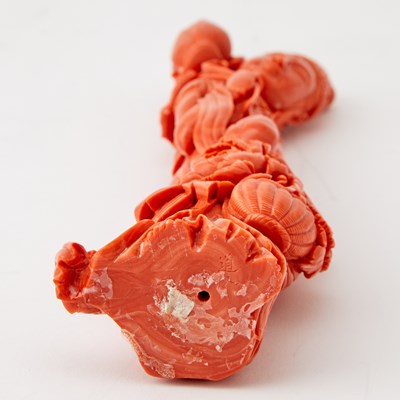 Lot 7 - A Chinese Coral Carving of Guanyin