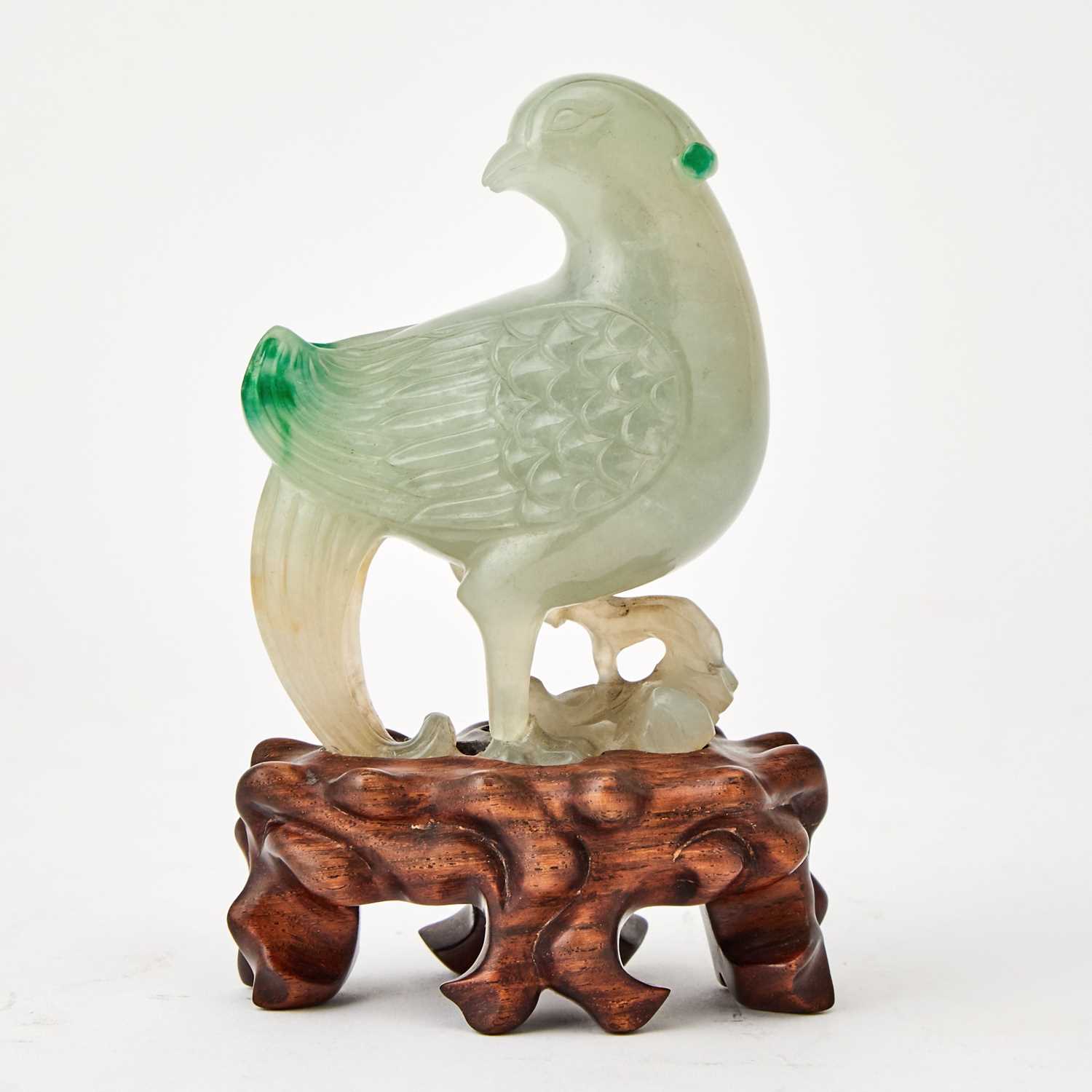 Lot 86 - A Chinese Jadeite Carving of a Bird