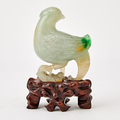 Lot 86 - A Chinese Jadeite Carving of a Bird