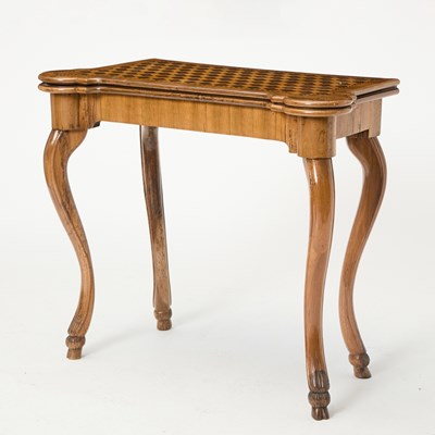 Lot 292 - Continental Rococo Walnut and Parquetry Games Table