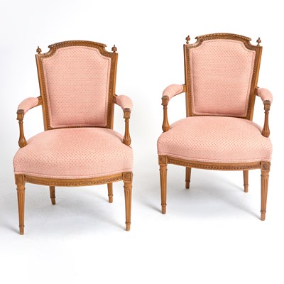 Lot 267 - Pair of Louis XVI Beechwood Fauteuils