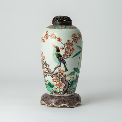 Lot 193a - A Rare and Unusual Chinese Famile Verte Porcelain Vase