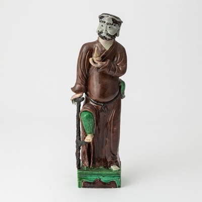 Lot 183 - A Chinese Famille Verte Glazed Biscuit Porcelain Immortal