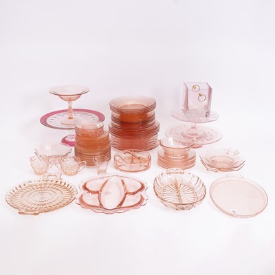 Lot 76 - Assorted Group of Pink Glass Tableware