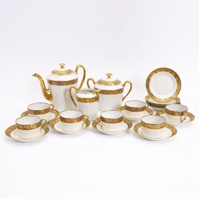 Lot 88 - Gilt Decorated Porcelain Tea Service