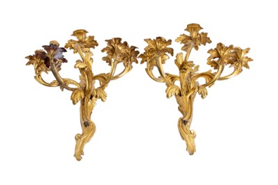 Lot 91 - Pair of Gilt Metal Wall Sconces