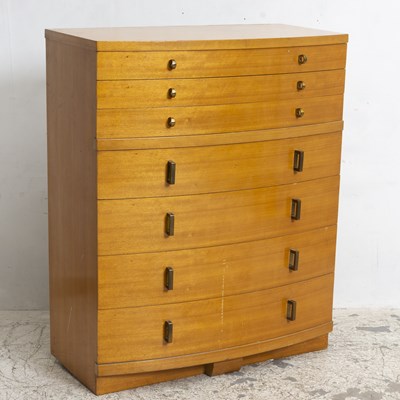 Lot 192 - Blonde Wood Bowfront Chest of Drawers