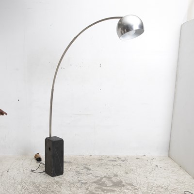 Lot 205 - Achille and Pier Giacomo Castiglioni Black Marble and Chromed Metal ARCO Floor Lamp