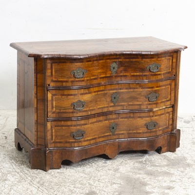 Lot 201 - Continental Inlaid Walnut Chest of Drawers