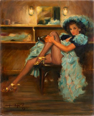 Lot 373 - Woman in Blue Dress