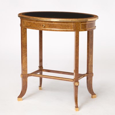 Lot 480 - De Coene Decor for Peter Marino Gilt Metal Mounted Burlwood Occasional Table