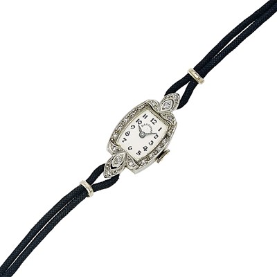 Lot 1268 - Platinum and Diamond Wristwatch