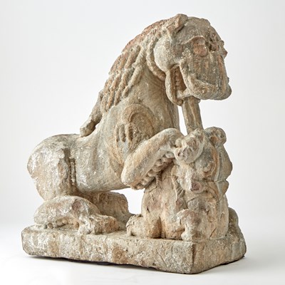 Lot 326 - An Indian Stone Architectural Carving of a Lion