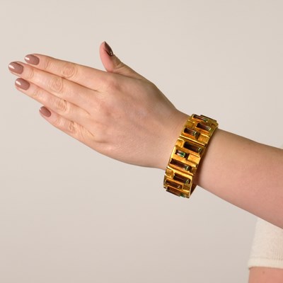 Lot 92 - Bruno Guidi Gold and Bicolor Tourmaline Bracelet