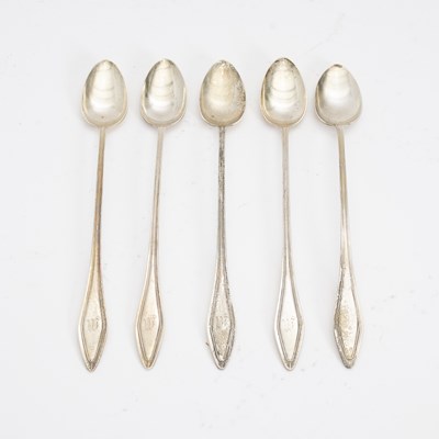 Lot 112 - Set of Five Sterling Silver Iced Tea Spoons