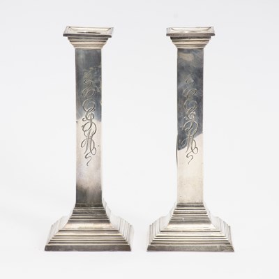 Lot 113 - Pair of Sterling Silver Weighted Candlesticks