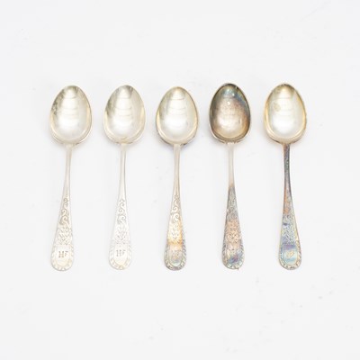 Lot 115 - Group of Five Sterling Silver Teaspoons