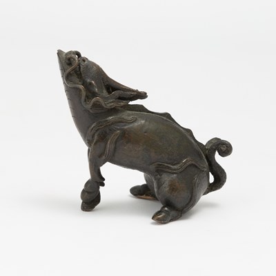 Lot 478a - A Chinese Bronze Qilin Dropper