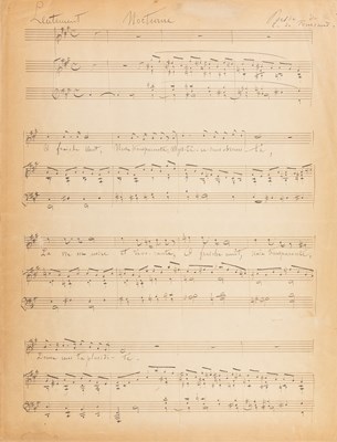 Lot 108 - Original signed manuscript for Franck's Nocturne, 1884