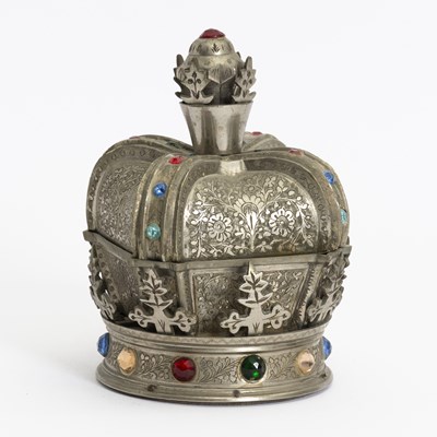 Lot 132 - Silverplate Crown-Form Music Box