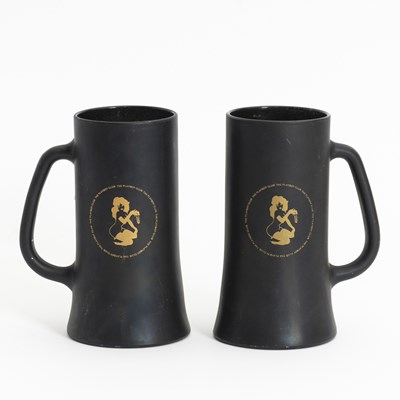 Lot 133 - Pair of The Playboy Club Matted Glass Mugs