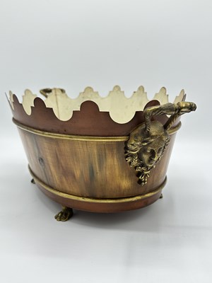 Lot 1114 - Faux Bois Grain-painted Cellarette-form Monteith and a Marble Papered Monteith